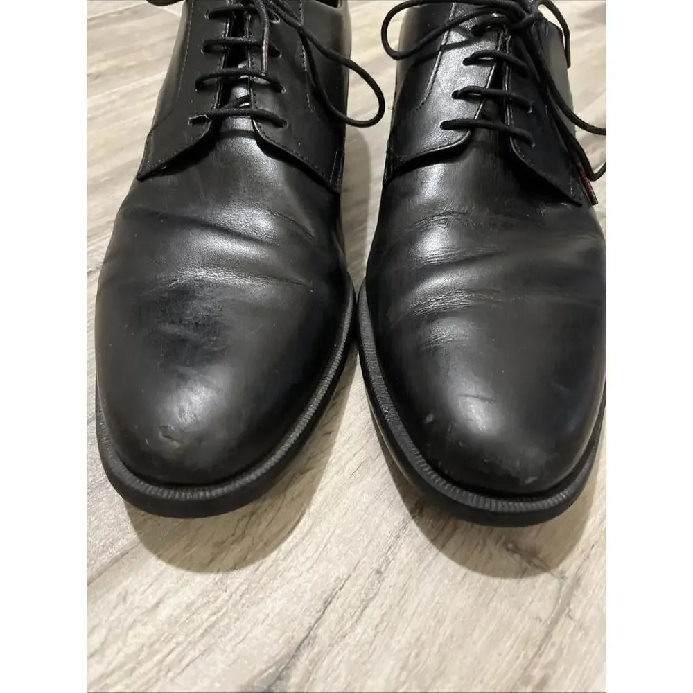 HUGO BY HUGO BOSS MENS BLACK DRESS OXFORD SHOES SIZE EU45.5/US11.5 MADE IN LAOS